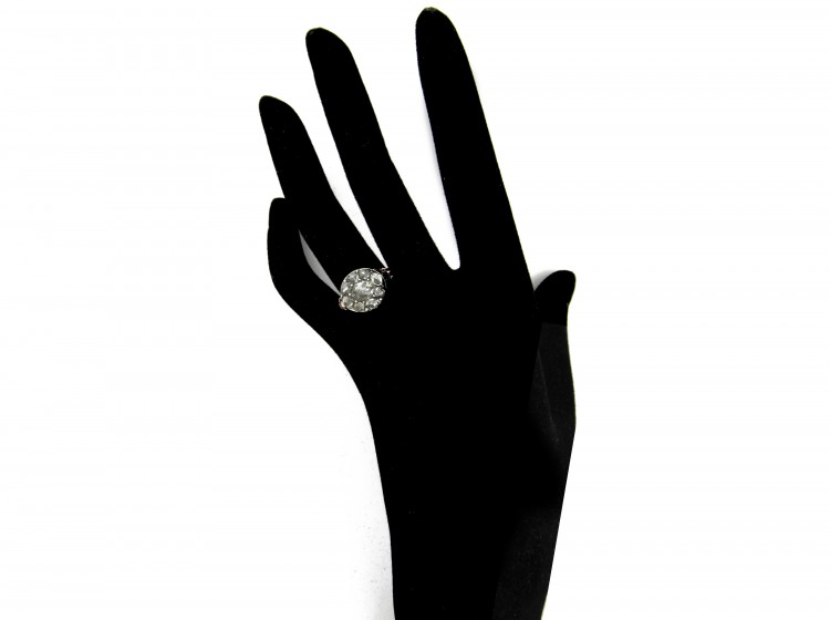 Georgian Rose Diamond Oval Cluster Ring