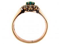Emerald Diamond Cluster Ring