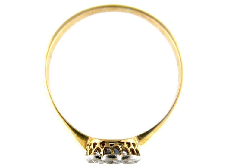 Sapphire & Diamond Small Cluster Edwardian Ring