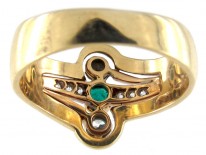 Art Nouveau Emerald & Diamond Ring