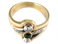Art Nouveau Emerald & Diamond Ring
