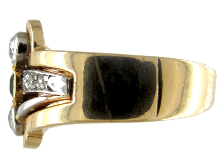Art Nouveau Emerald & Diamond Ring