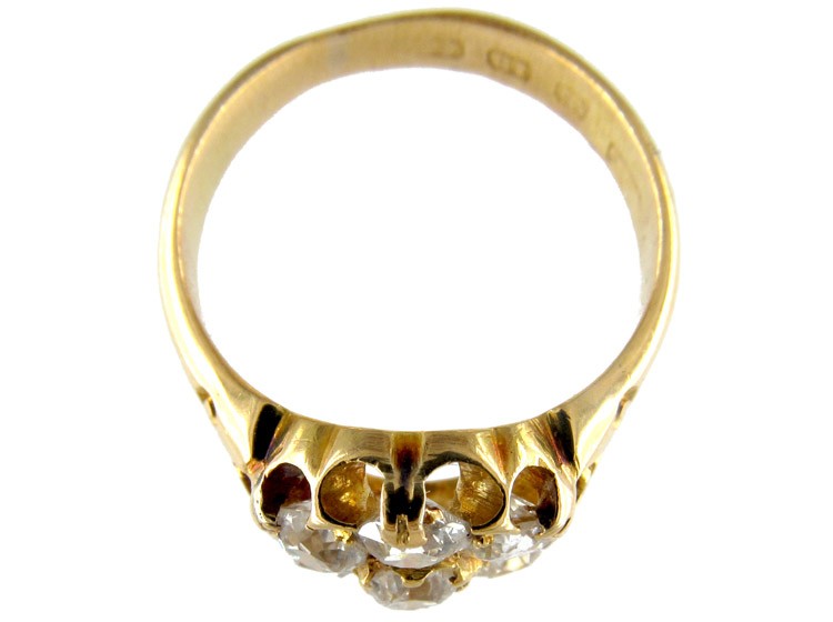 Victorian 18ct Gold Diamond Cluster Ring