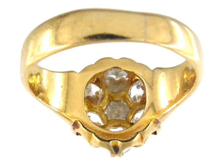 Victorian 18ct Gold Diamond Cluster Ring