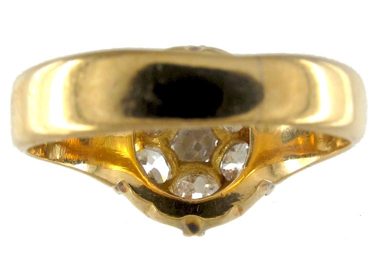 Victorian 18ct Gold Diamond Cluster Ring