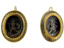 French Gold & Silver Cherub Earrings