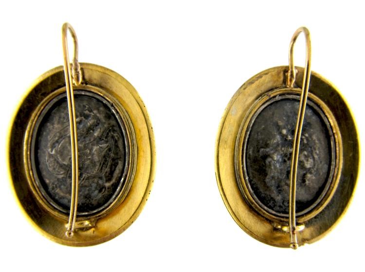 French Gold & Silver Cherub Earrings