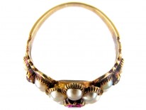 Ruby & Natural Pearl Cluster Regency Ring