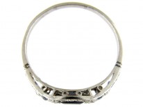 Art Deco Square Cut Sapphire & Diamond Ring