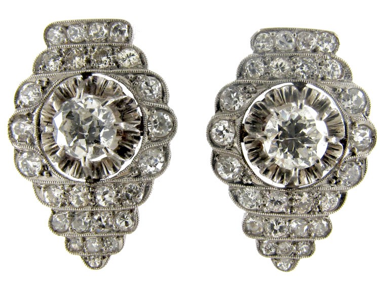 Diamond Art Deco Earrings