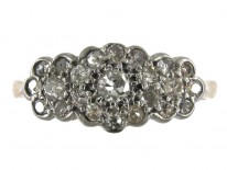 Diamond Triple Cluster 18ct Gold Edwardian Ring