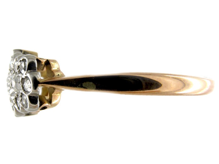 Diamond Triple Cluster 18ct Gold Edwardian Ring