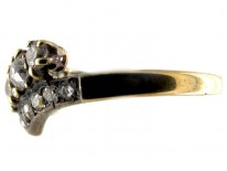 Gold & Platinum Diamond Crossover Ring