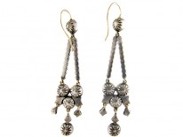 Edwardian Silver Paste Drop Earrings