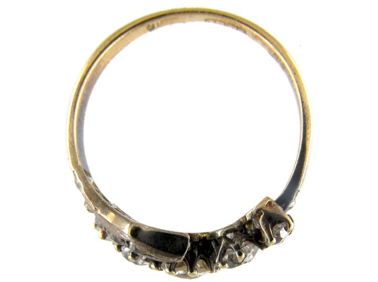 Gold & Platinum Diamond Crossover Ring