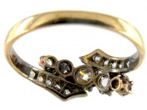 Gold & Platinum Diamond Crossover Ring