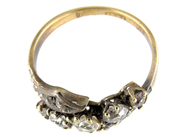 Gold & Platinum Diamond Crossover Ring