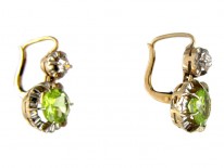 Edwardian Peridot & Diamond Earrings