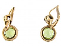 Edwardian Peridot & Diamond Earrings
