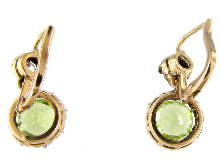 Edwardian Peridot & Diamond Earrings