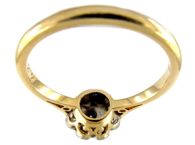 Edwardian Platinum & 18ct Gold Diamond Cluster Ring