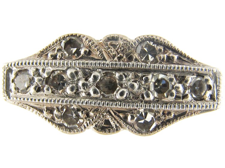 Diamond 18ct Gold & Platinum Art Deco Ring