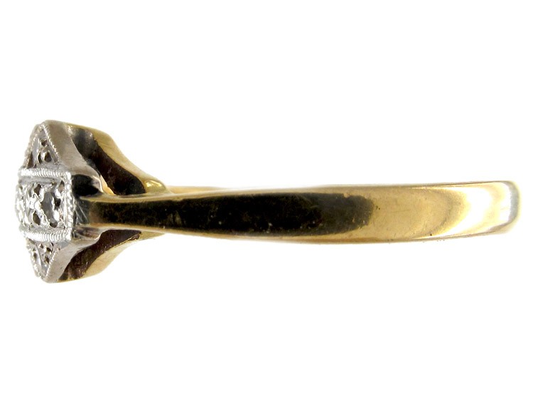 Diamond 18ct Gold & Platinum Art Deco Ring