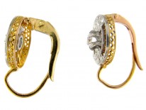 Round Diamond Set Art Deco Earrings