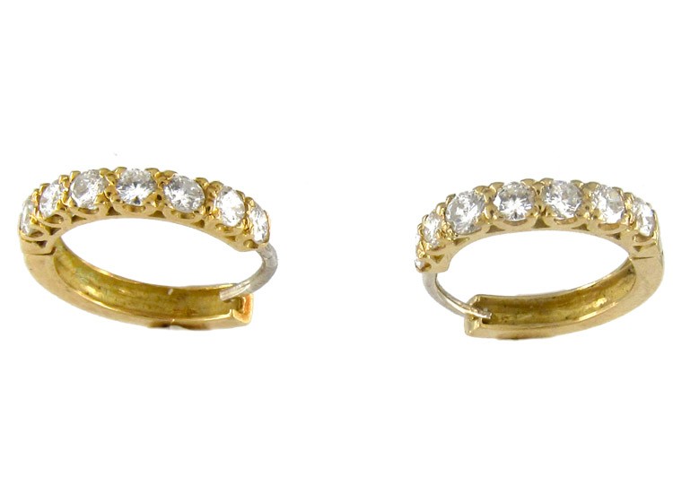 Diamond 18ct Gold Hoop Earrings