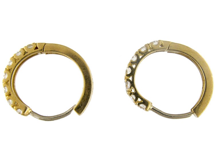 Diamond 18ct Gold Hoop Earrings