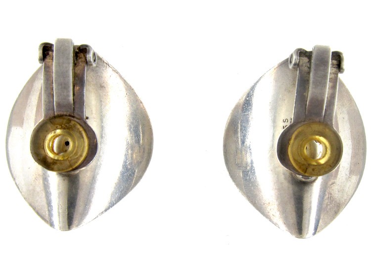 Georg Jensen Large Silver Clip-On Earrings