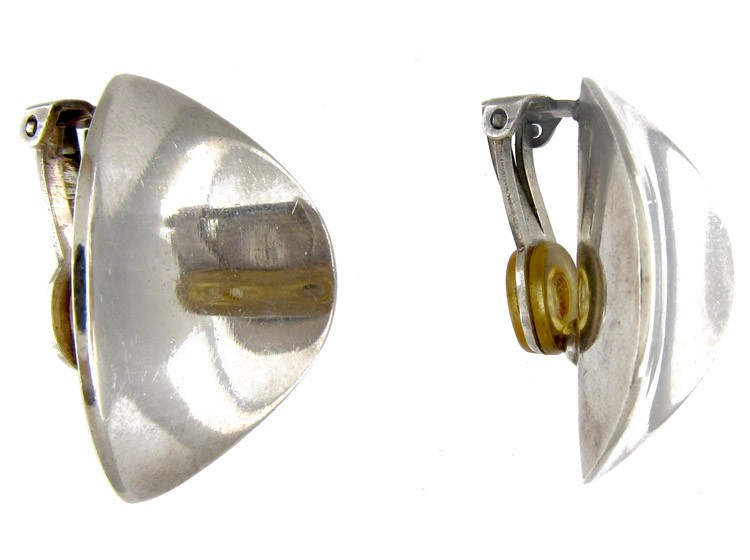 Georg Jensen Large Silver Clip-On Earrings