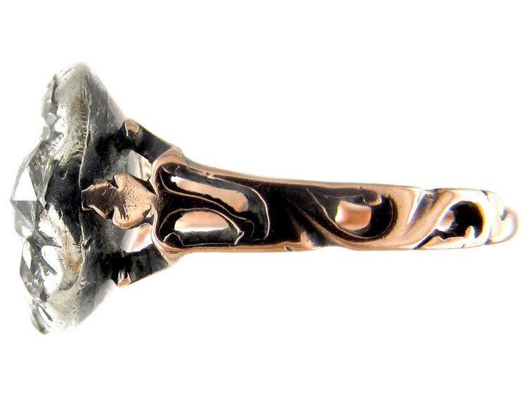 Georgian Rose Diamond Oval Cluster Ring