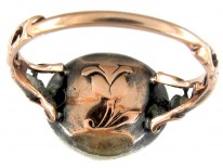 Georgian Rose Diamond Oval Cluster Ring