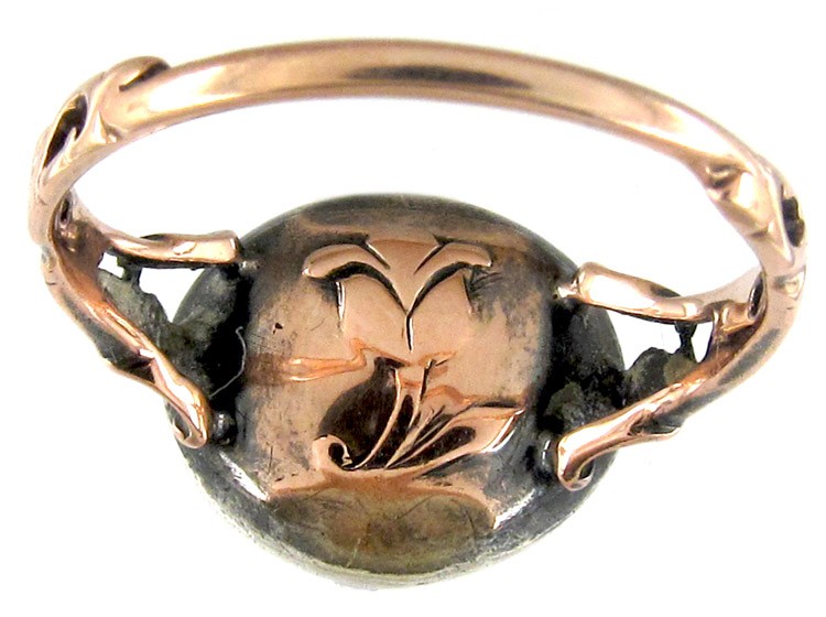 Georgian Rose Diamond Oval Cluster Ring