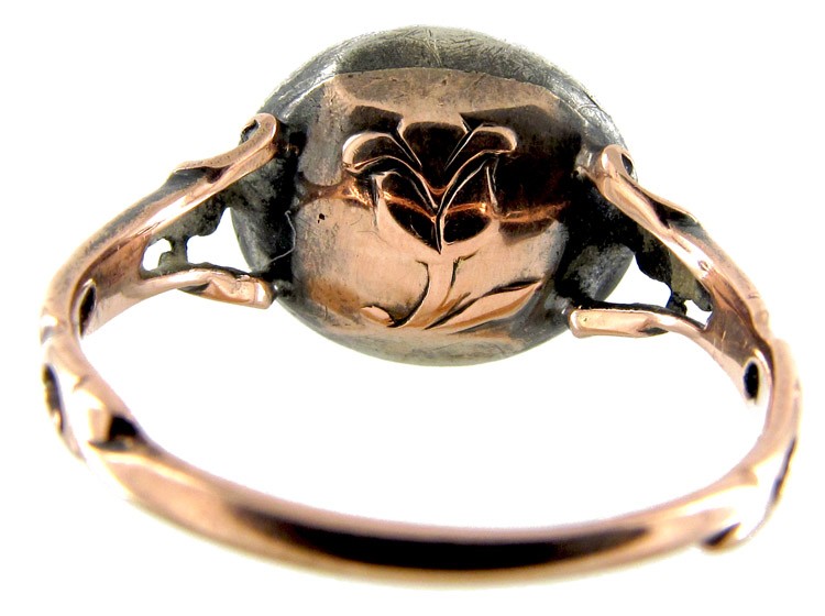 Georgian Rose Diamond Oval Cluster Ring