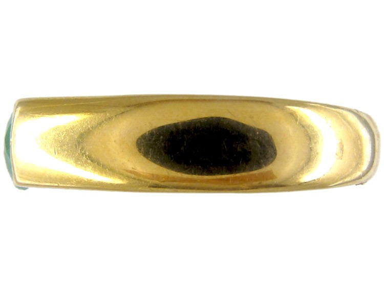 Gold Band Ring Set with An Emerald
