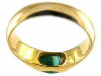 Gold Band Ring Set with An Emerald