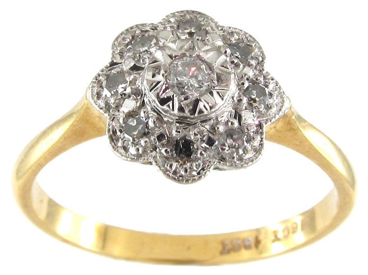 Diamond Round Cluster Ring