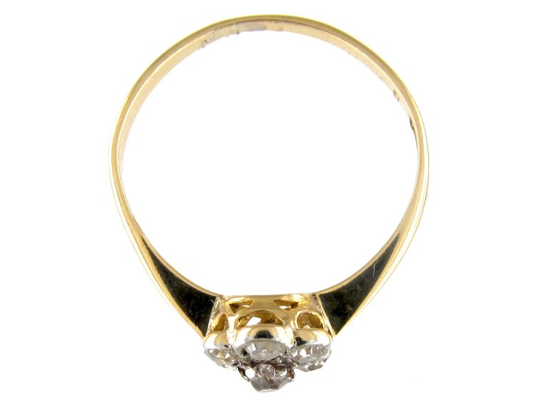 Raised Diamond Cluster Ring