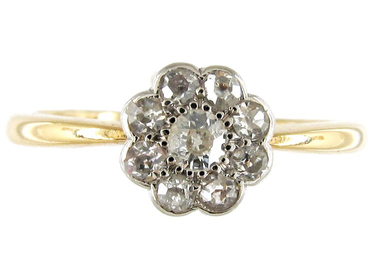 Small Edwardian Diamond Cluster Ring