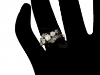 Gold & Platinum Diamond Crossover Ring