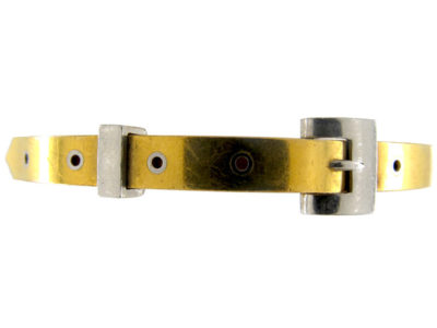 Gold & Platinum Buckle Bangle