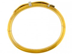 Gold & Platinum Buckle Bangle