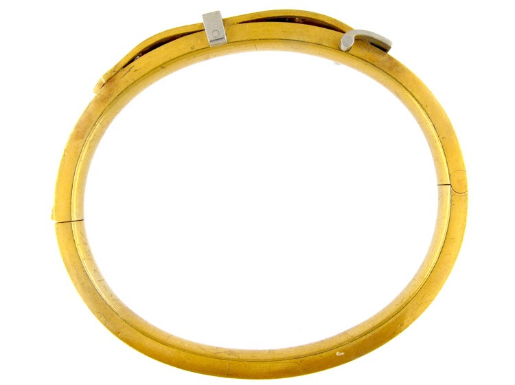 Gold & Platinum Buckle Bangle
