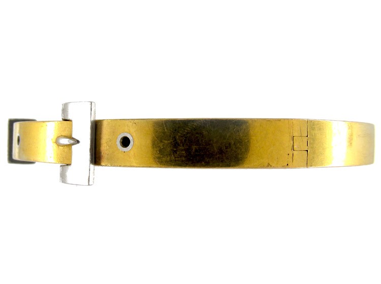 Gold & Platinum Buckle Bangle