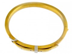 Gold & Platinum Buckle Bangle