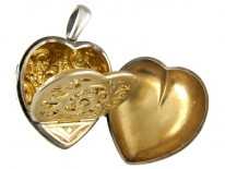 Victorian Silver Heart Shaped Vinaigrette