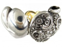 Victorian Silver Heart Shaped Vinaigrette