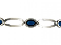 Silver Blue & White Paste Art Deco Bracelet